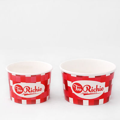 Contenitore di carta per gelati ecologici da 0,75L con stampa a colori diversi
