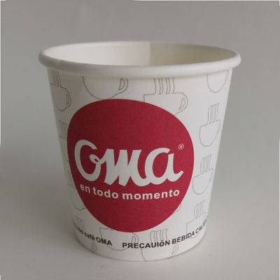 6 oz Single Wall Paper Cup 0.18L Biodegradable Paper Cups For Cold Drinks Etichetta personalizzata