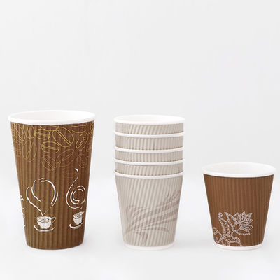 Tazze Kraft Ripple usa e getta 12 oz 430 ml Bevande fredde Tazze usa e getta impermeabili