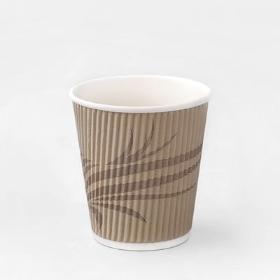 Biodegradabile Ripple Wall Paper Cup 12oz Bevande calde Kraft Ripple Paper Cups
