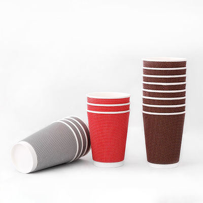 Coppe Ripple usa e getta da 16 oz, con rivestimento PLA, di 540 ml, di carta kraft