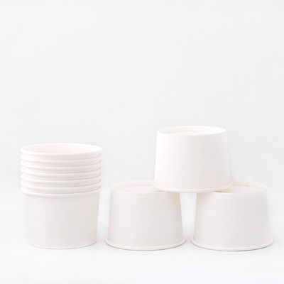 Disposable 120ml Paper Bowl Custom Logo Bianco Kraft PE Rivestito Per Cibo E Zuppa