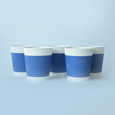 22 oz 630cc Ripple Wall Paper Cup For Juice PE rivestito Eco Friendly