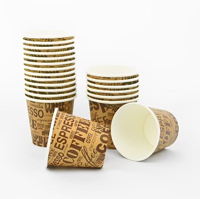 Coppe di carta a parete singola con logo stampato su misura 6 oz 180 ml Coppe di caffè a parete singola doppie