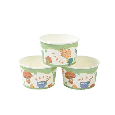 Cibo per andare carta cibi ciotole 600ml scatola di zuppa contenitore portabile insalate ciotola PLA rivestito
