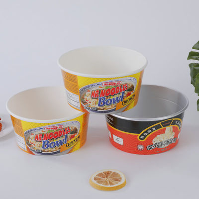 Tazze di cartone stampate personalizzate 860ml Tazza di insalata Tazza di insalata Kraft PLA rivestita