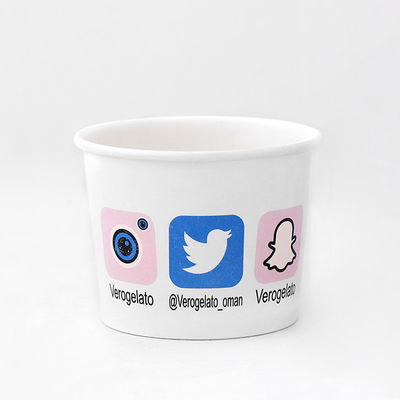 Stampa personalizzata di gelato Sundae Bowl Set Disposable 120ml doppio rivestimento PE