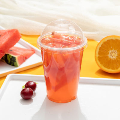 Biodegradabile PLA Plastic Cup 550ML con logo stampato tazze per bevande fredde con coperchio