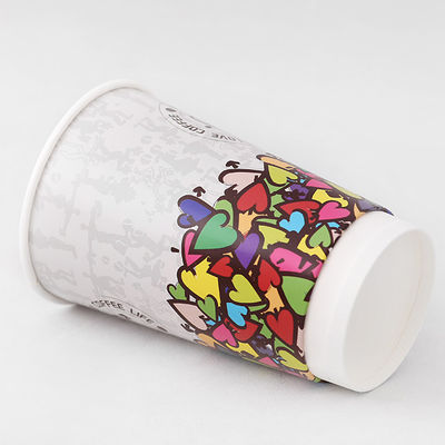 OEM 16oz Coppa di carta da parete doppia PE rivestito Coppa di tè al latte usa e getta