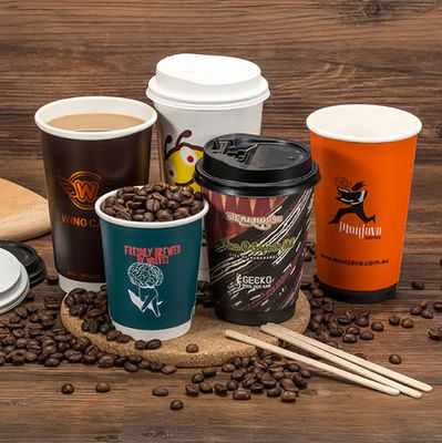 Tazze di carta a doppia parete rotonde 20 oz 610 ml Tazze di caffè compostabili personalizzate