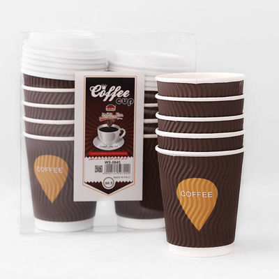 8oz Kraft Ripple Coppe di Carta 92mm PE Rivestito Caldo Coppa di Carta Caffè
