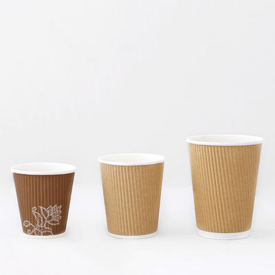 Personalizzazione Ripple Wall Paper Cup 10oz Hot Drinking 90mm Paper Cold Drink