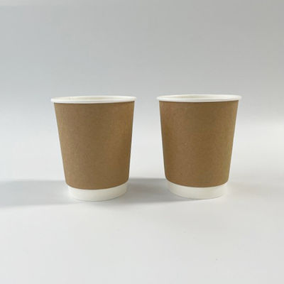 Coppe di carta Kraft a doppia parete Kraft 3OZ 75 ml Coppe da caffè usa e getta