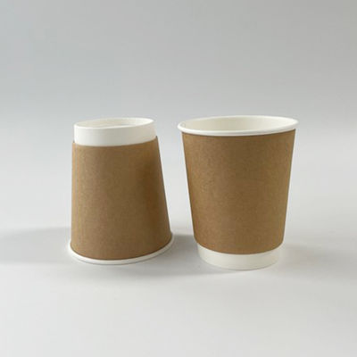 Logo personalizzato Tazze di gelato in carta Kraft 16OZ PLA rivestite Tazze di carta a doppia parete