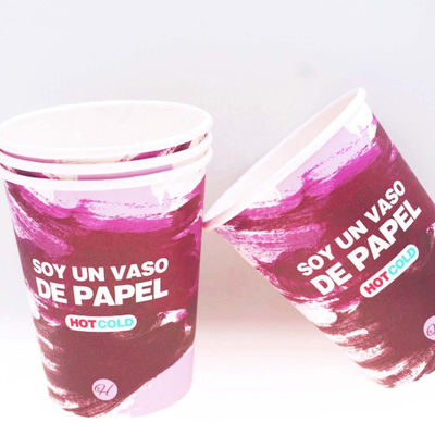 10oz 360ml Single Wall Paper Cup Plastic Free Coated Cola Coppe usa e getta per bevande fredde