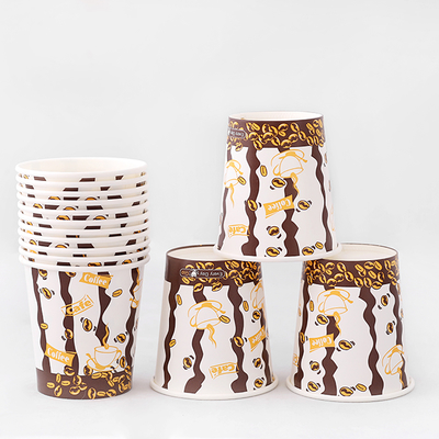 Tazza di carta monouso a parete singola con logo personalizzato da 4oz a 32oz con coperchio